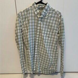 JCrew slim fit green checkered cotton button down size medium
